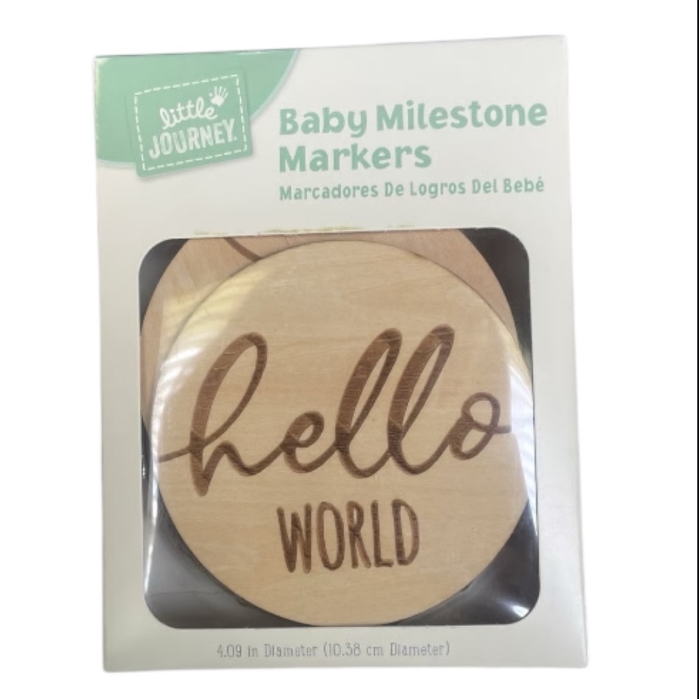 NWT Little Journey Wooden Baby Milestone Markers